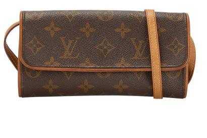 Pochette Twin, &pound;420, Handbags, Brown, Canvas, Front view